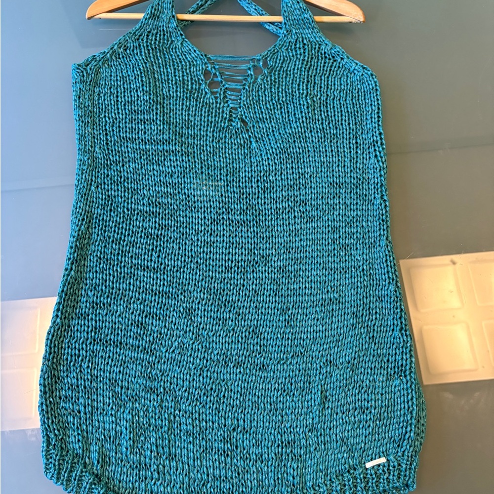 Diesel Teal Knit Halter dress